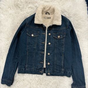 Topshop Moto Sherpa Lined Jacket